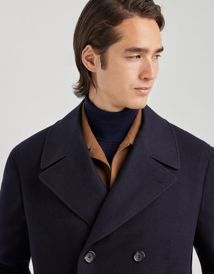 Pal Zileri Wool Double-Breasted Peacoat – Navy Blue