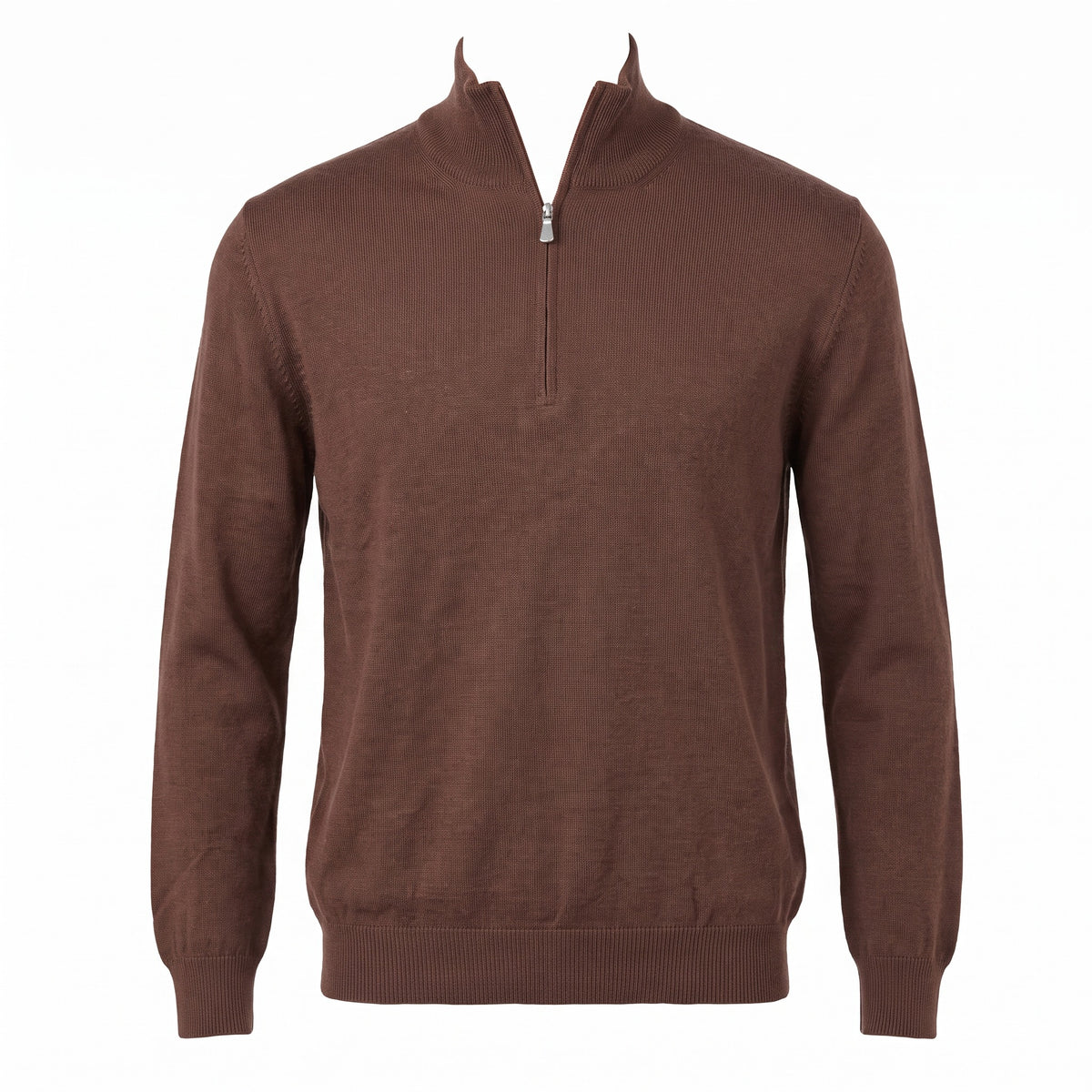 Gran Sasso Extra Fine Merino Wool Quarter-Zip Sweater in Mocha