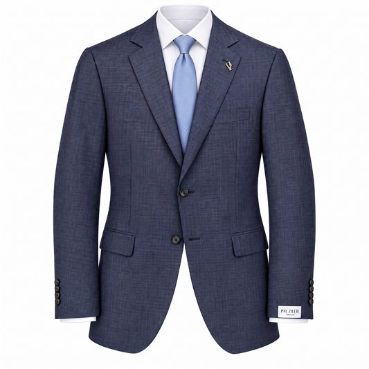 Pal Zileri Vicenza Z Model Super 130's Wool Suit in Blue Mini check