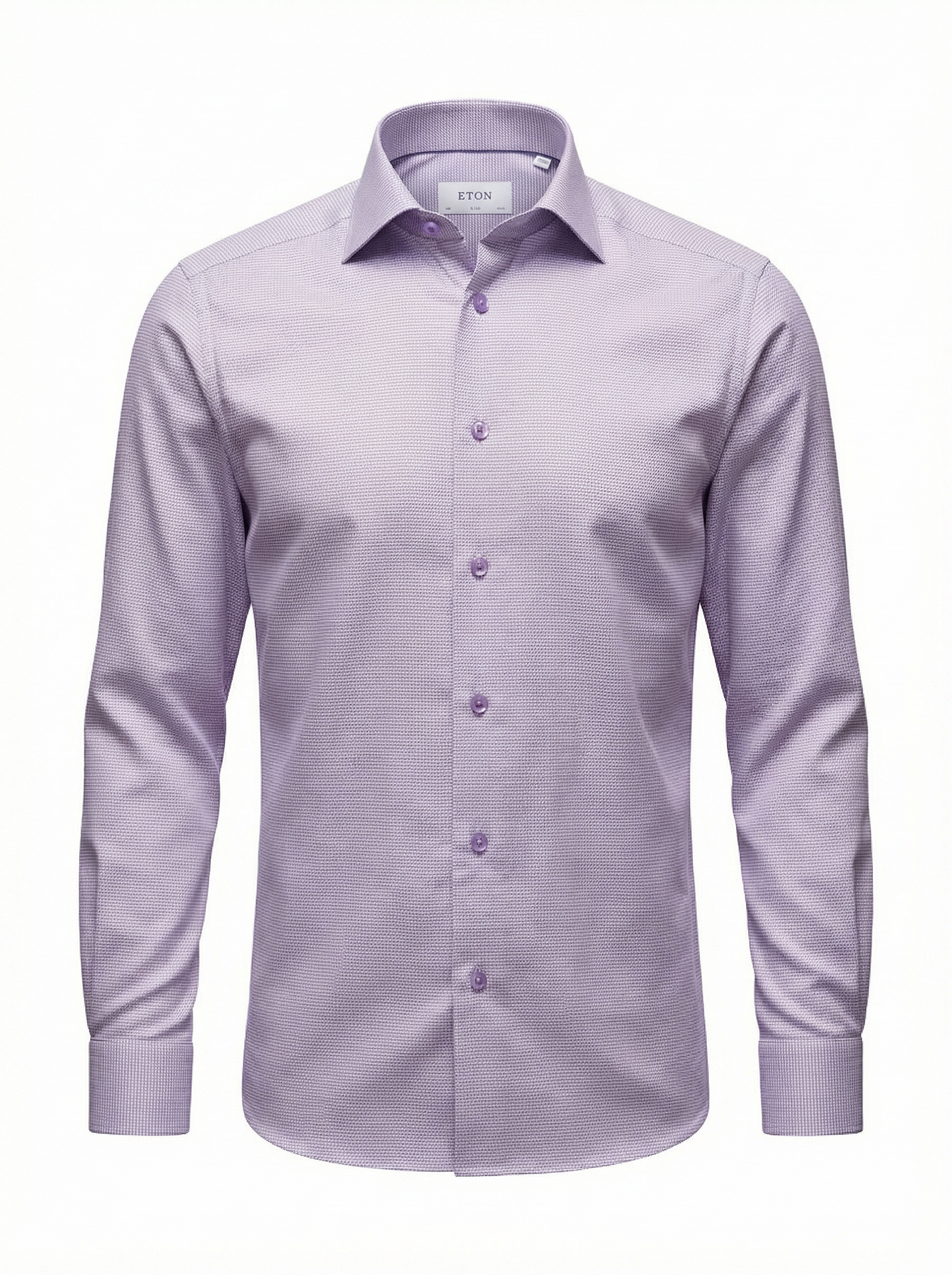 Eton Contemporary Fit Purple Shirt with Purple Contrast Buttons