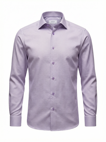 Eton Contemporary Fit Purple Shirt with Purple Contrast Buttons