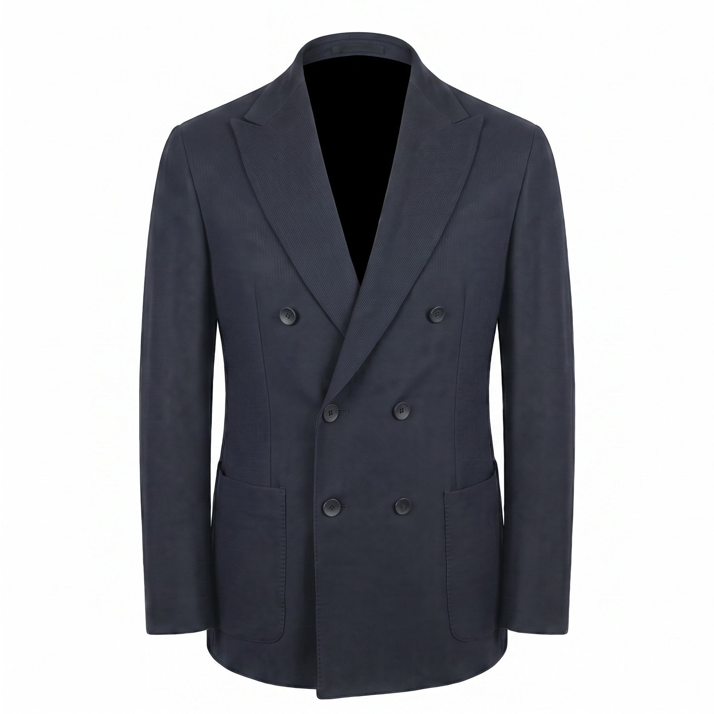 Fradi Super Stretch Ribbed Techno Double Breast Jersey Jacket in Black