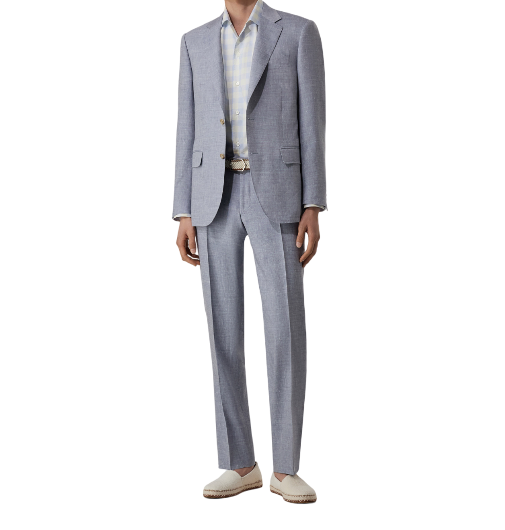 Canali Siena Model Wool Blend Suit in Light Blue