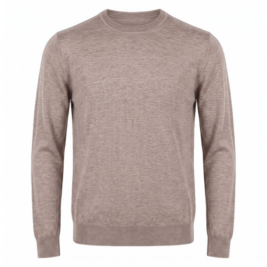 Pal Zileri 18 Gauge Lightweight Wool Crewneck Sweater – Mocha