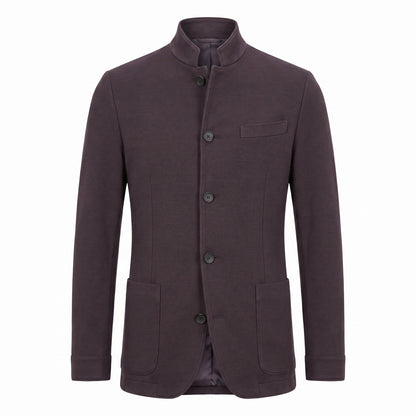 Fradi Wool and Cotton Jersey Billionaire Jacket in Plum
