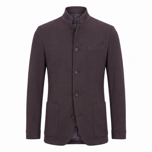 Fradi Wool and Cotton Jersey Billionaire Jacket in Plum