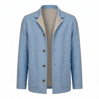 Gimo’s Ultra-Soft Double-Faced Wool Reversible Coat – Light Gray