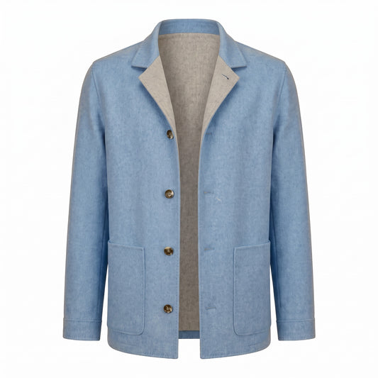 Gimo’s Ultra-Soft Double-Faced Wool Reversible Coat – Light Gray