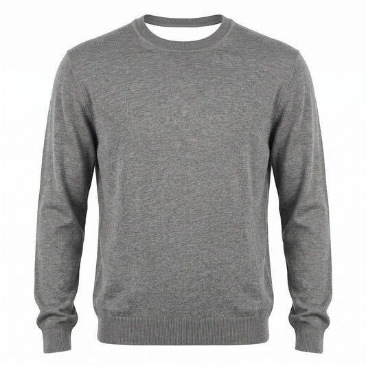 Pal Zileri 18 Gauge Lightweight Wool Crewneck Sweater in Gray
