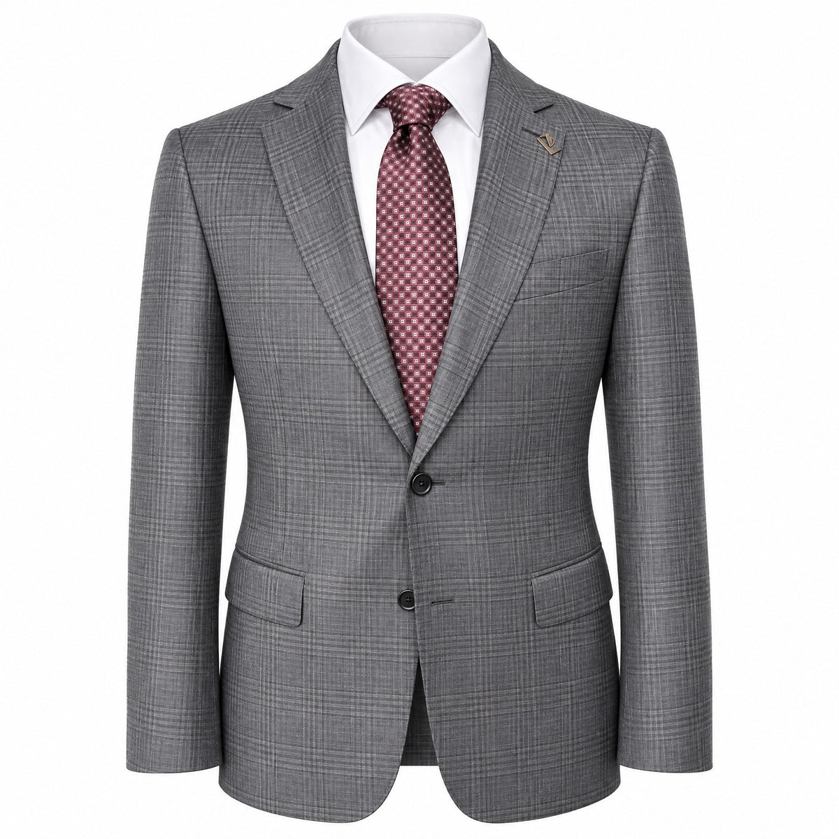Pal Zileri Vicenza Z Model Super 130's Wool Suit in Gray Windowpane
