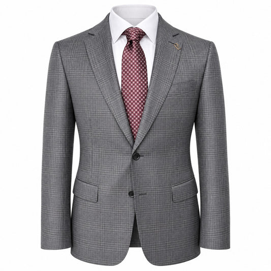 Pal Zileri Vicenza Z Model Super 130's Wool Suit in Gray Windowpane