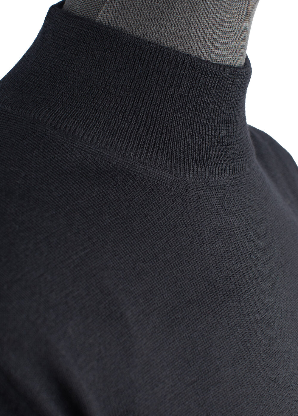 Gran Sasso Extra Fine Merino Wool Mock Sweater in Black