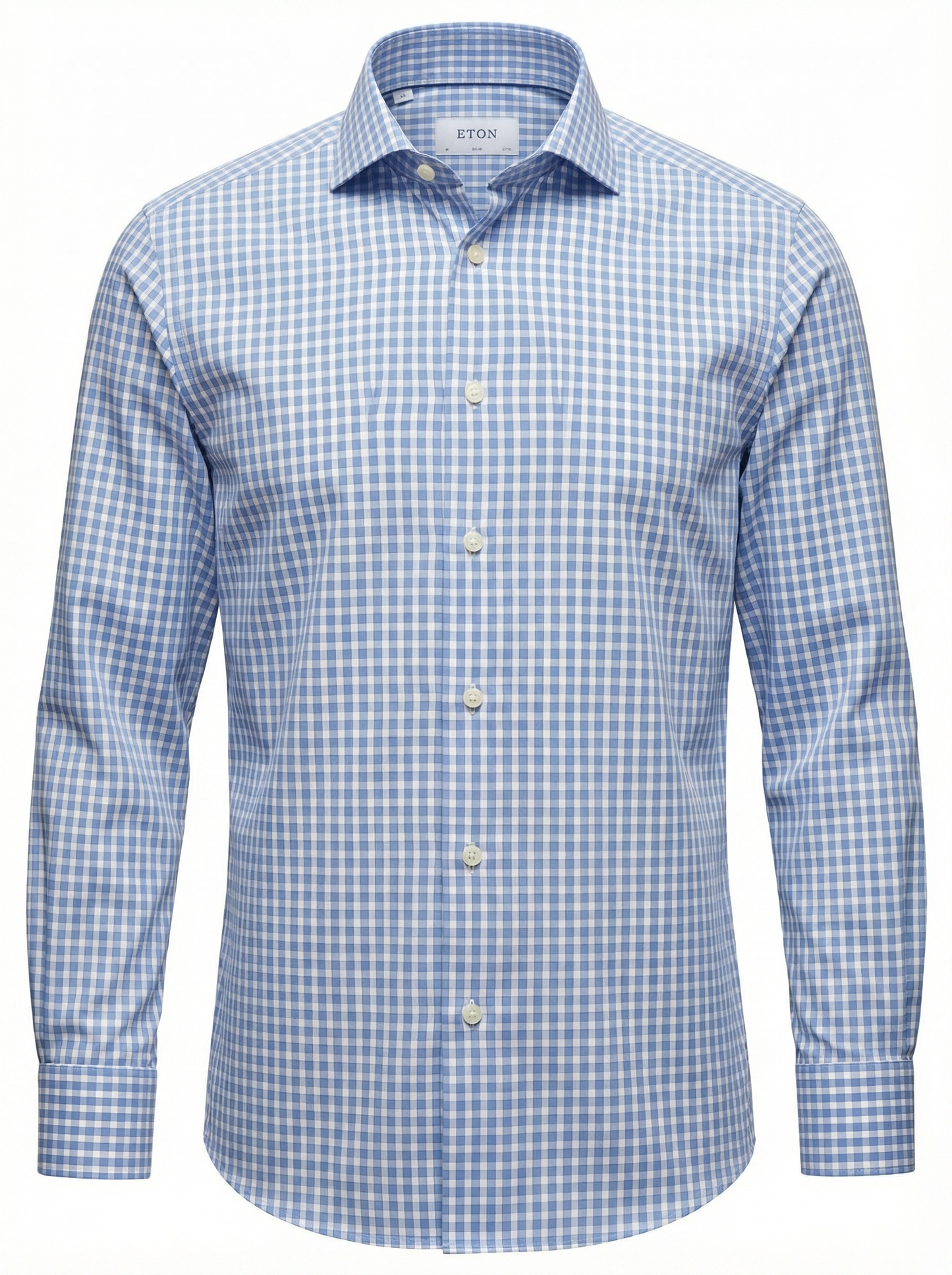 Eton Check Breeze Poplin Shirt Slim Fit in Blue
