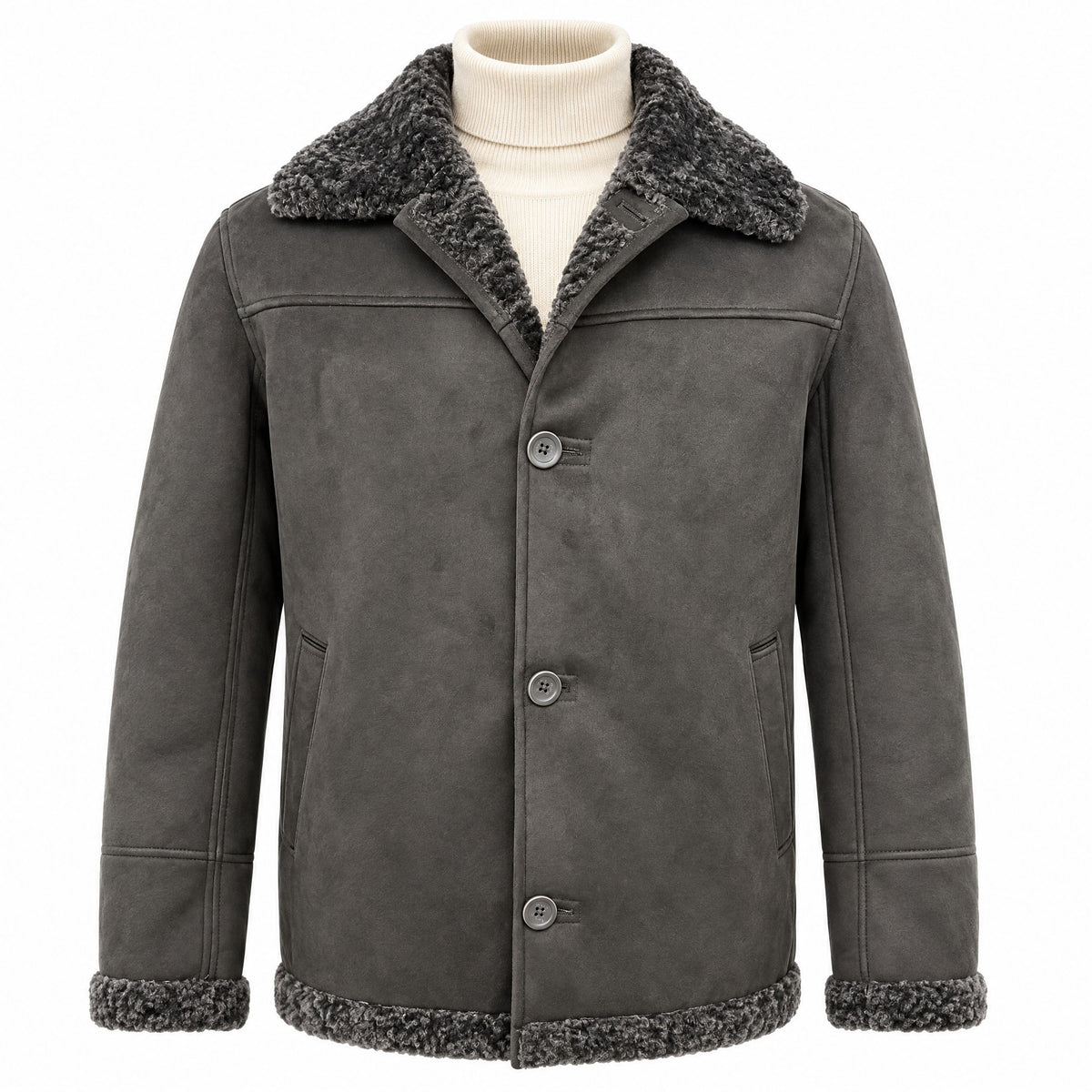 Herno Faux Sherling Collard Jacket