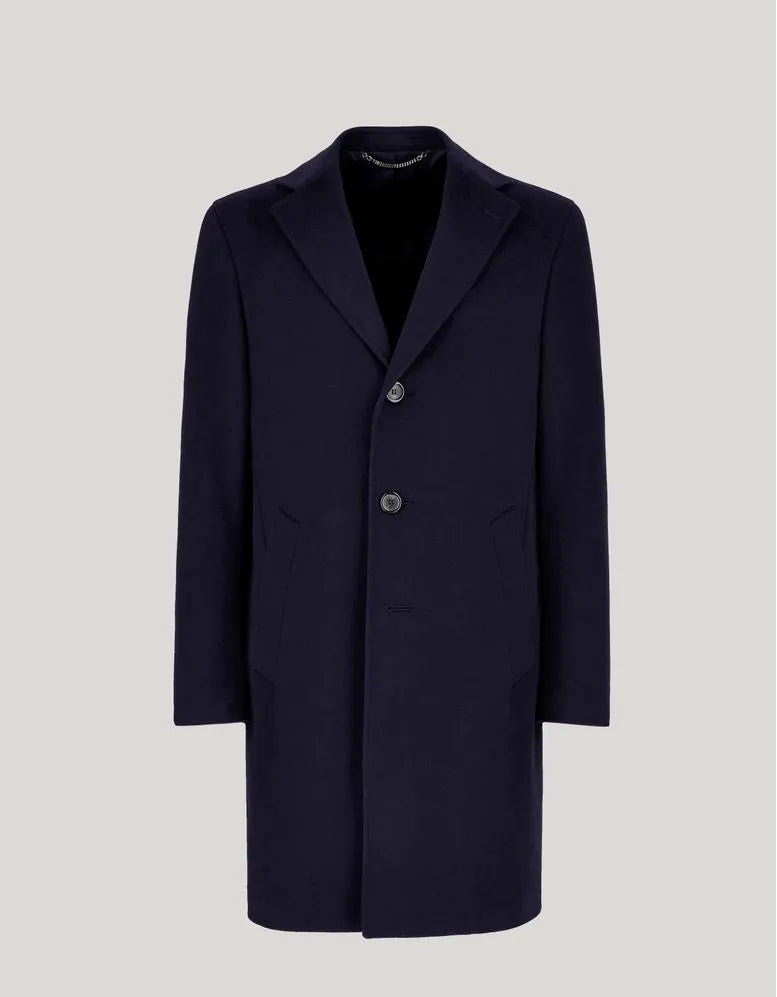 Canali Kei Wool Topcoat in Navy
