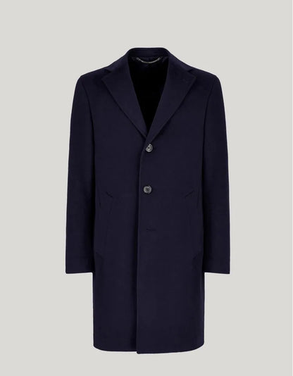 Canali Kei Wool Topcoat in Navy