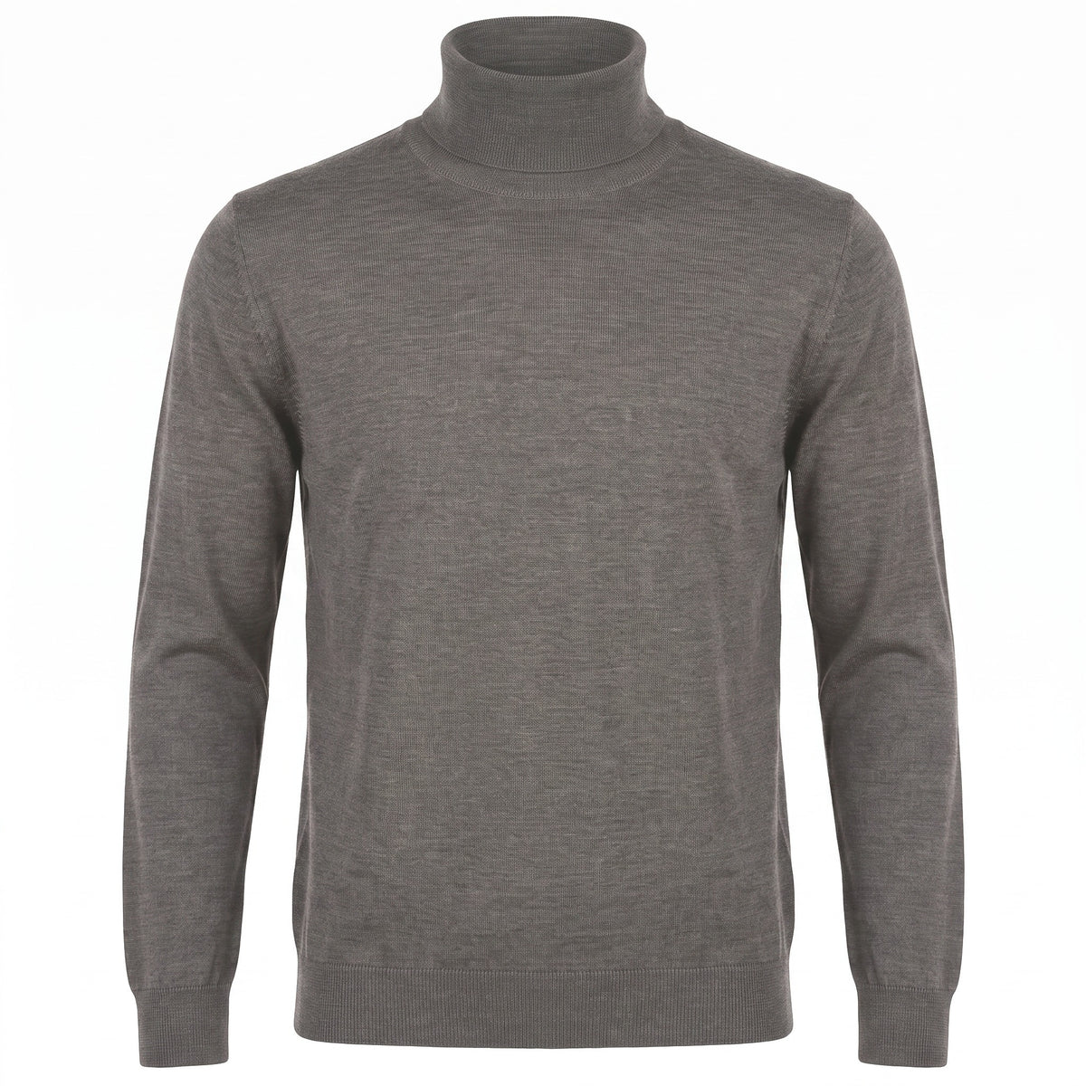 Ferrante Extra Fine Merino Wool Turtleneck Sweater in Mushroom