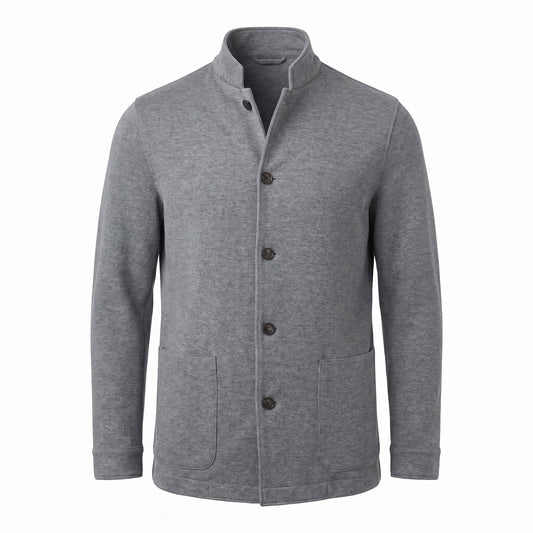 Fradi Wool and Cotton Jersey Billionaire Jacket in Grey
