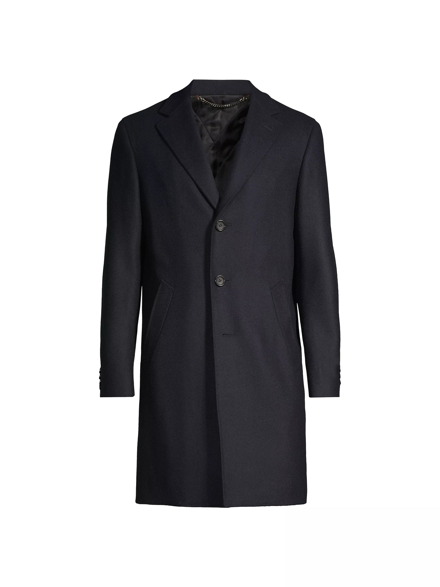 Canali Kei Wool & Cashmere Topcoat in Black