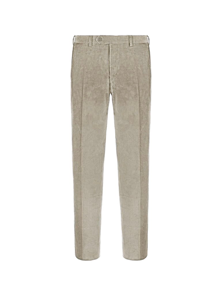 Canali Corduroy Stretch Cotton Pants in Mocha