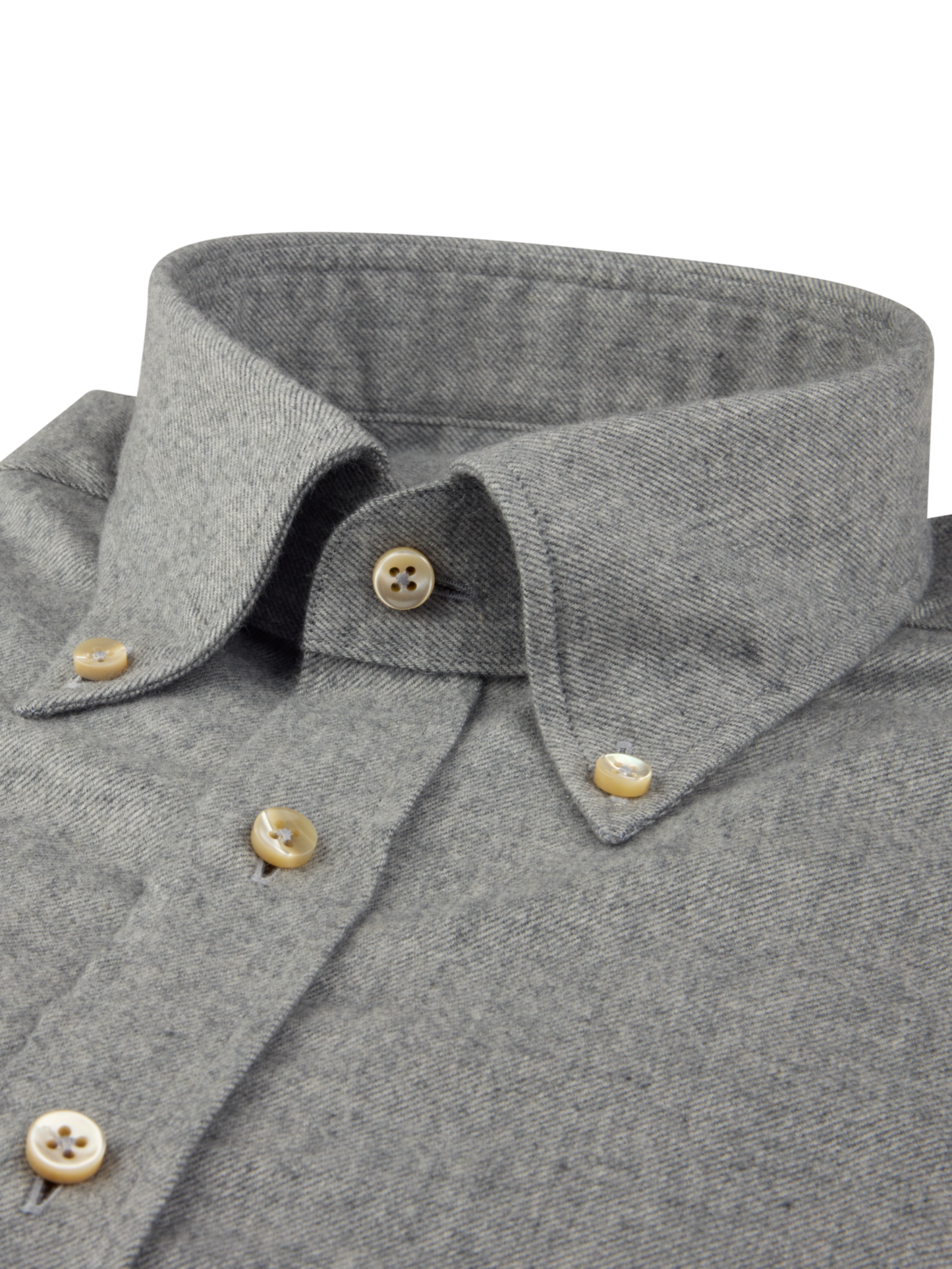 Stenströms Grey Luxury Flannel Sport Shirt in Regular Fit