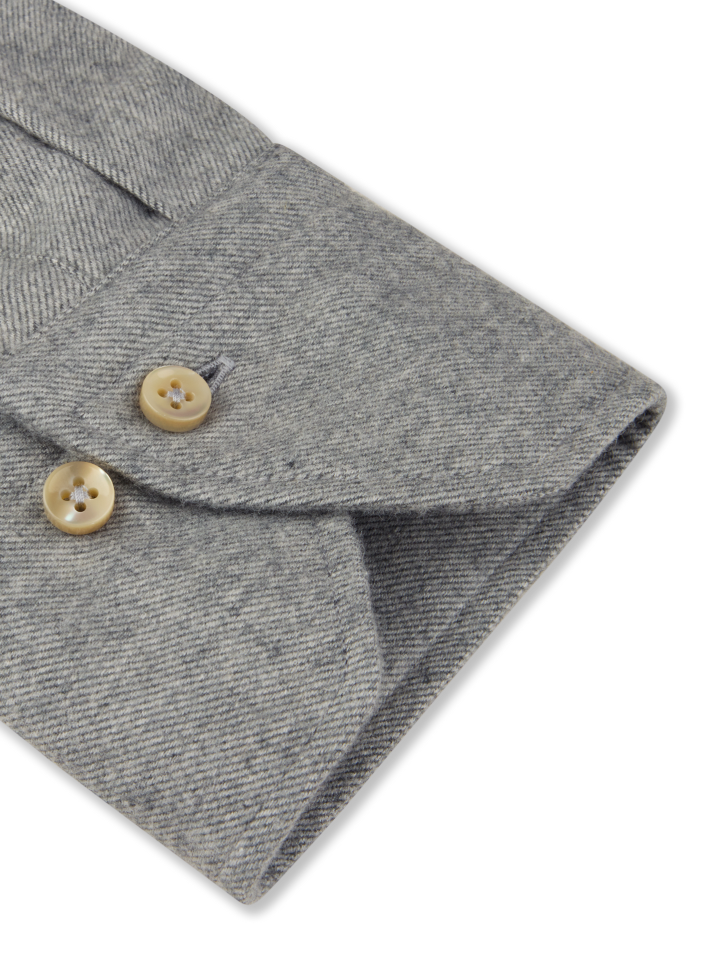 Stenströms Grey Luxury Flannel Sport Shirt in Regular Fit