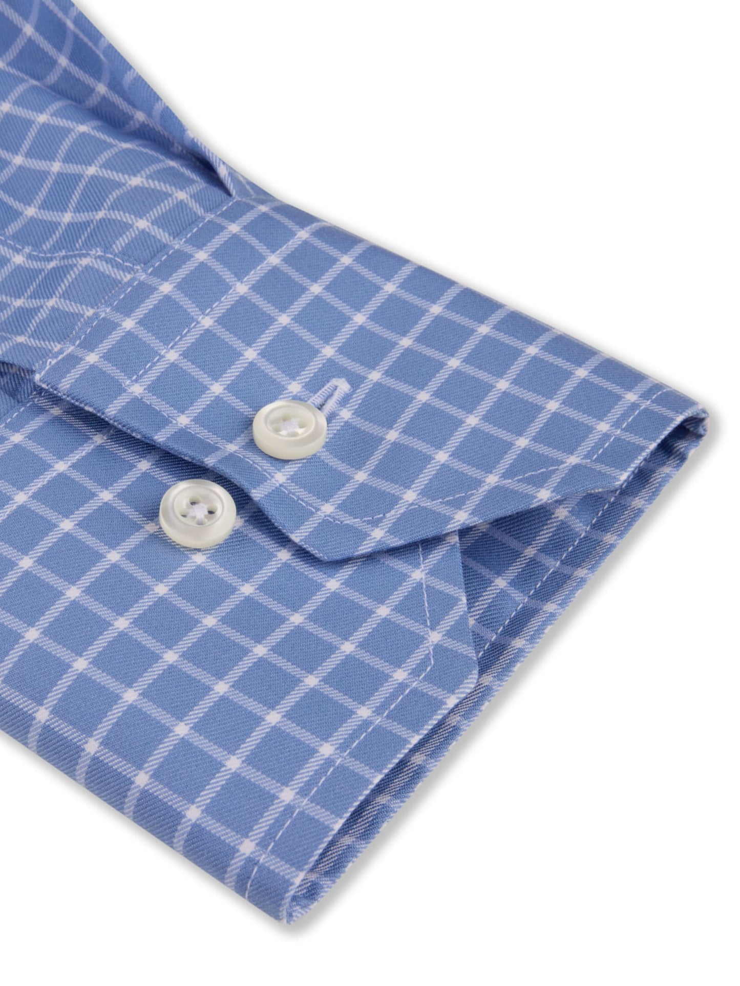 Stenströms Blue check Twill Shirt -Light Blue