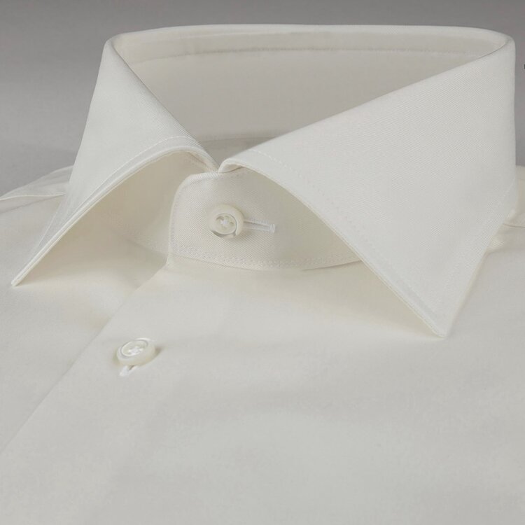 Stenströms Superior Twill Dress Shirt in Off-White