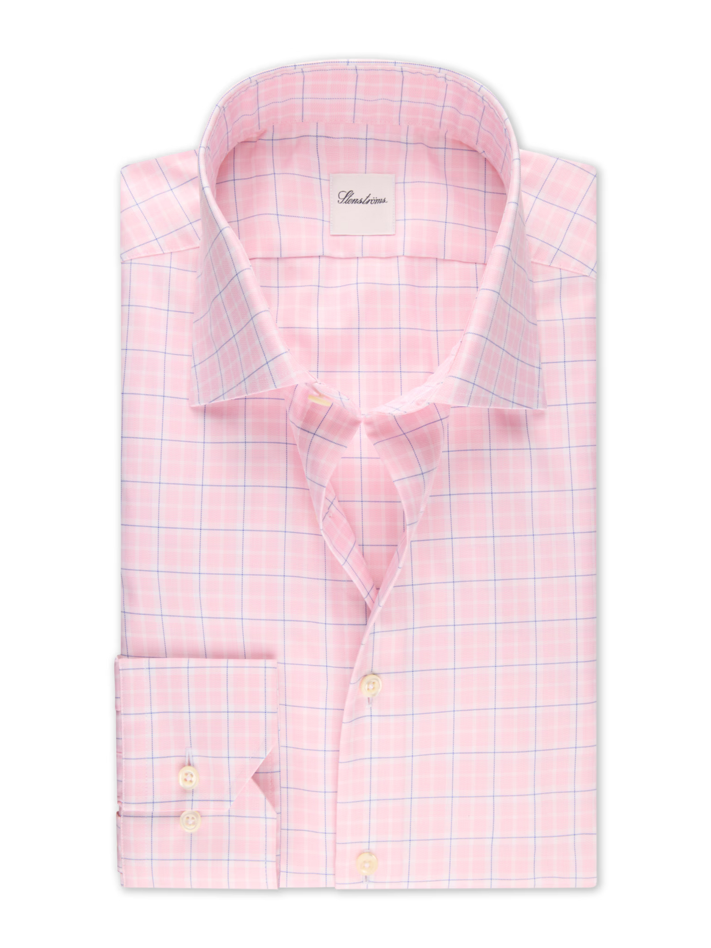 Stenströms Regular Fit Light Pink Checked Twill Shirt