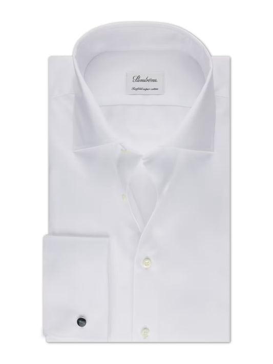 Stenstroms White Twill French Cuff Dress Shirt