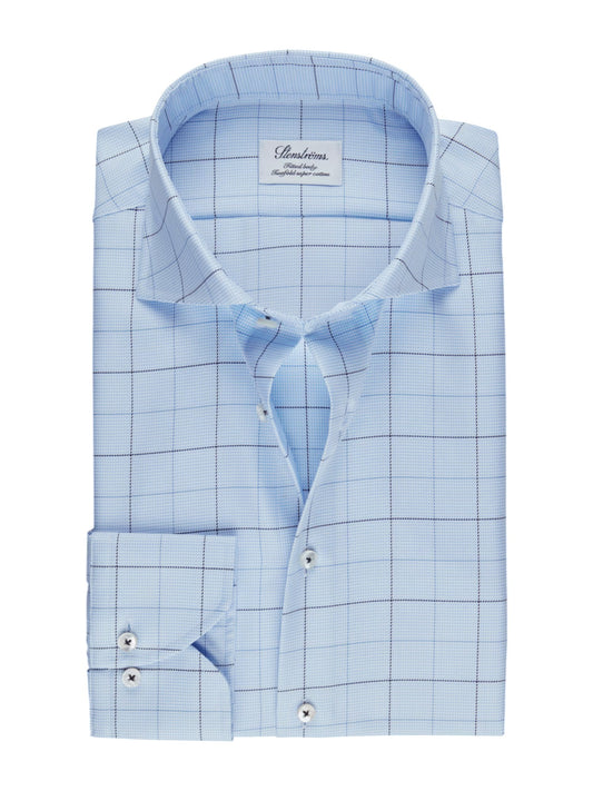 Stenströms Light blue Checked Twill Shirt