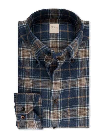 Stenstroms regular Fit Dark Blue Checked Flannel Shirt