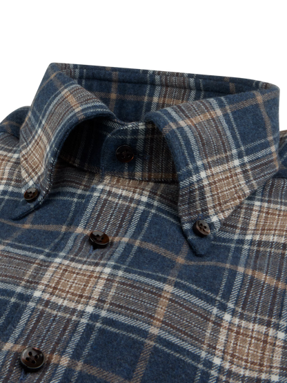 Stenstroms regular Fit Dark Blue Checked Flannel Shirt
