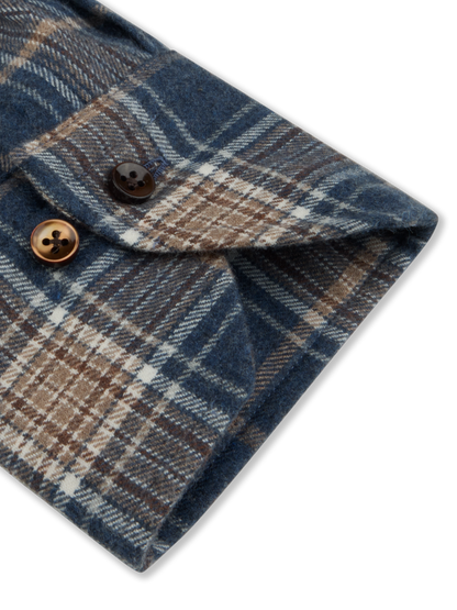 Stenstroms regular Fit Dark Blue Checked Flannel Shirt