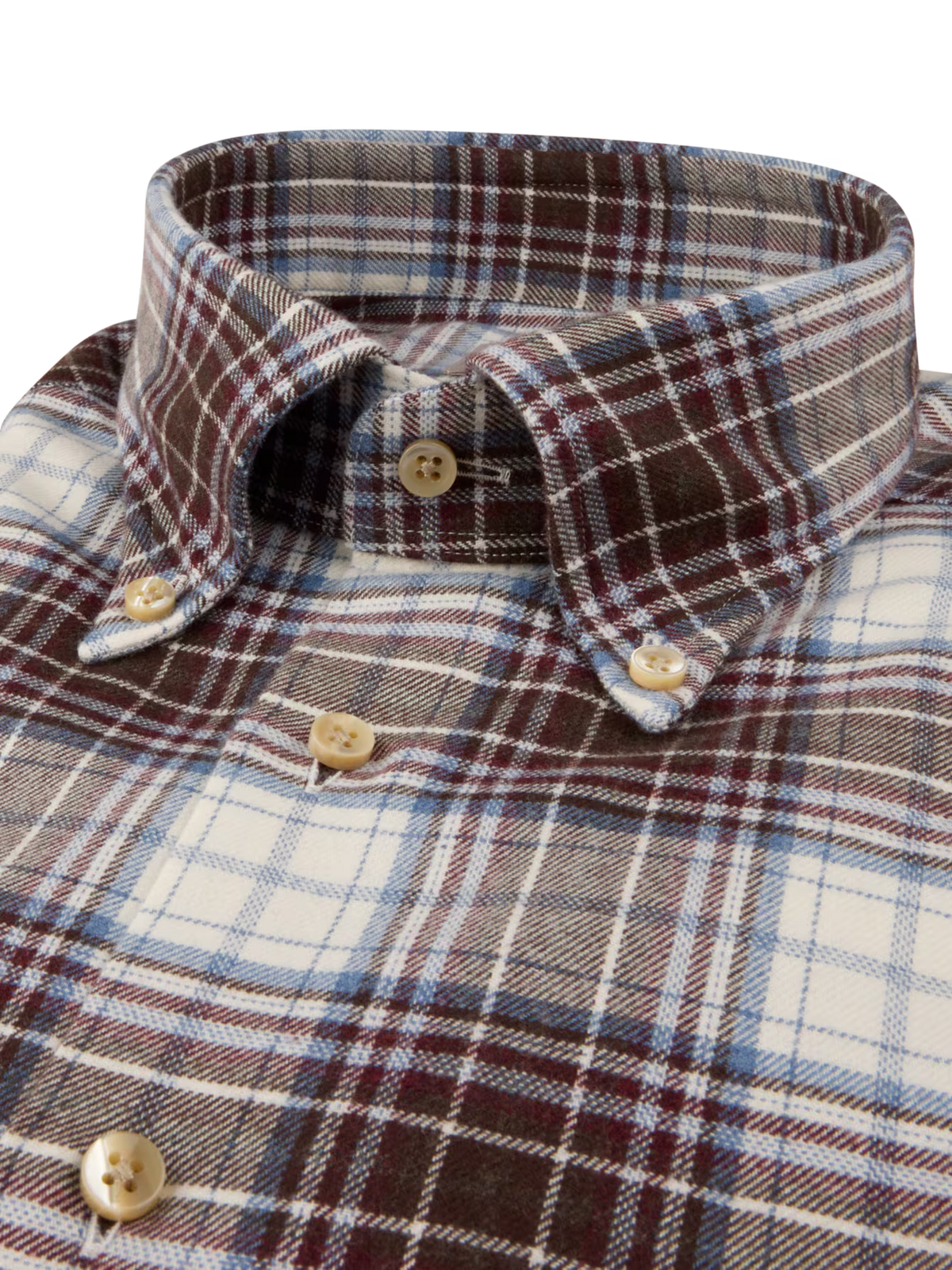 Stenströms Dark Red Checkered Flannel Shirt in Regular Fit