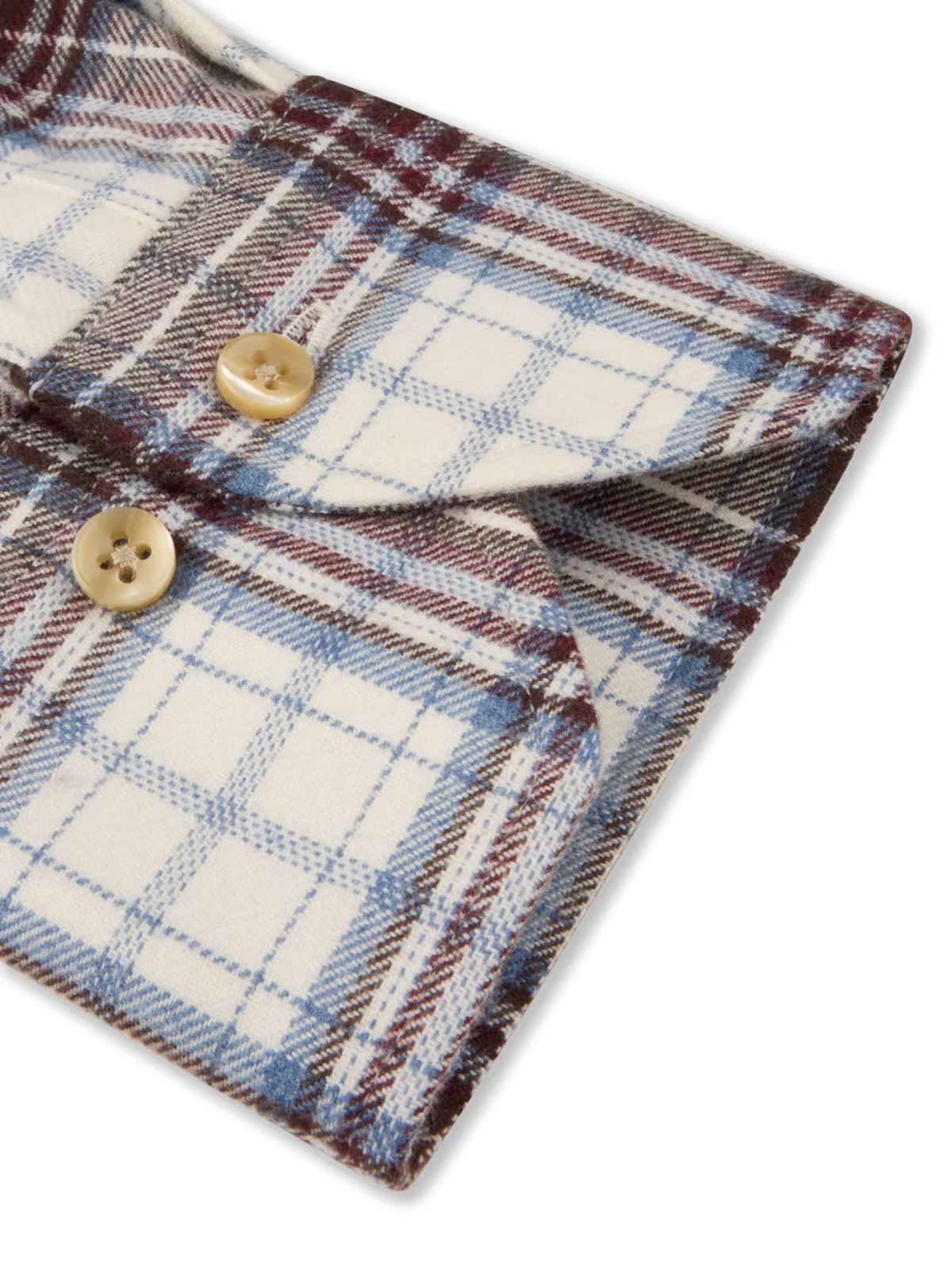 Stenströms Dark Red Checkered Flannel Shirt in Regular Fit