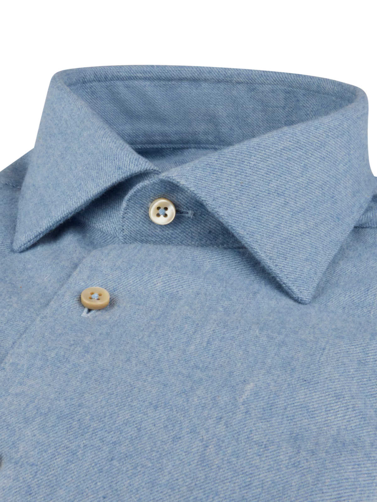 Stenströms Regular Fit Luxury Flannel Shirt in Light Blue