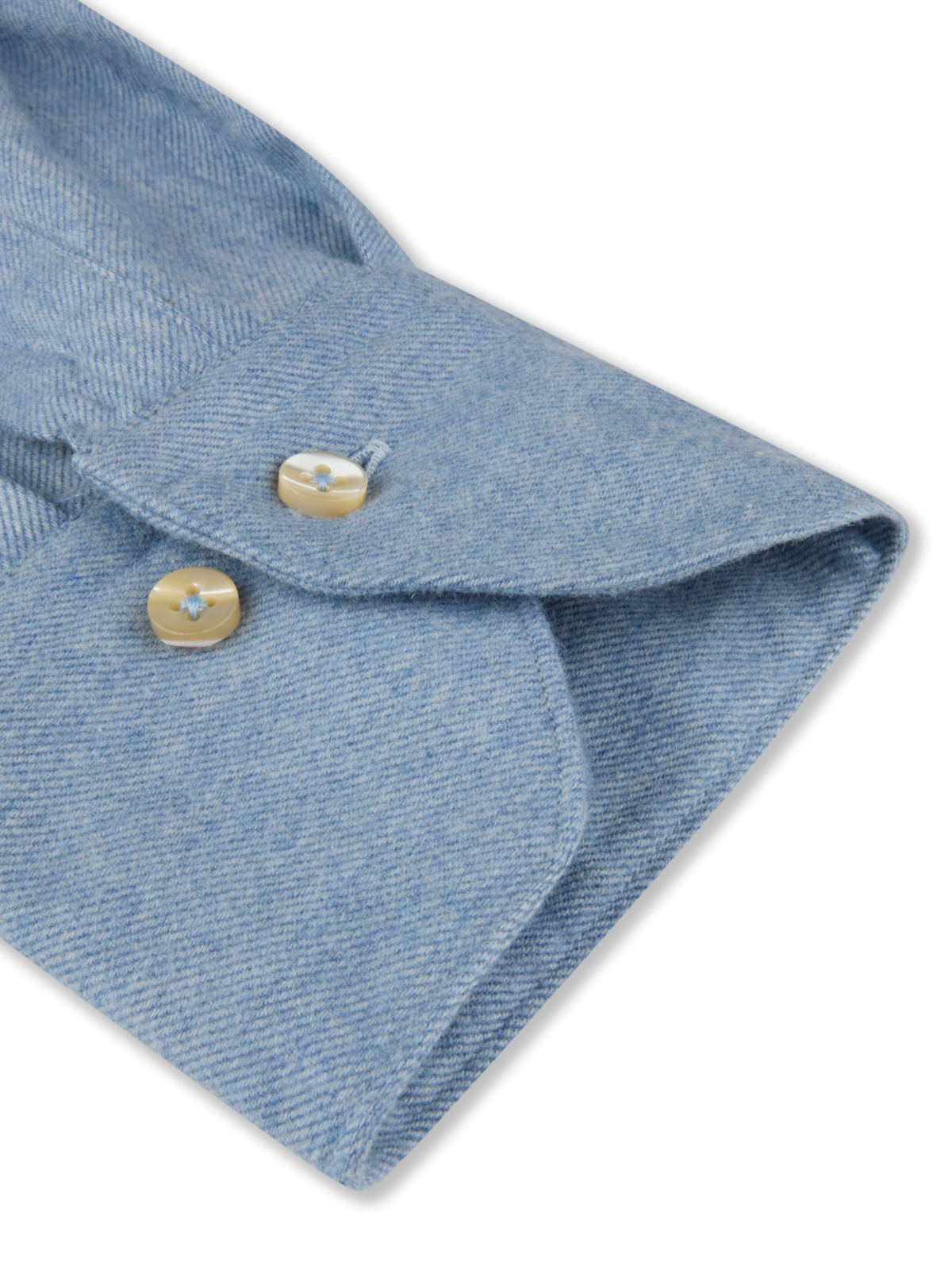 Stenströms Regular Fit Luxury Flannel Shirt in Light Blue