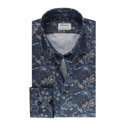 Stenstroms Blue Patterned Twill Sport Shirt