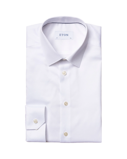 Eton Signature Twill Dress Shirt in White