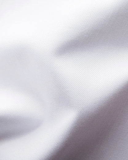 Eton Signature Twill Dress Shirt in White with Navy Details