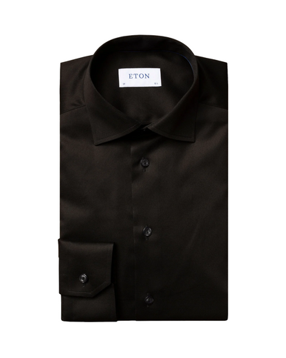 Eton Signature Twill Dress Shirt in Black