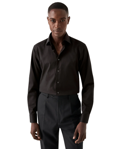 Eton Signature Twill Dress Shirt in Black