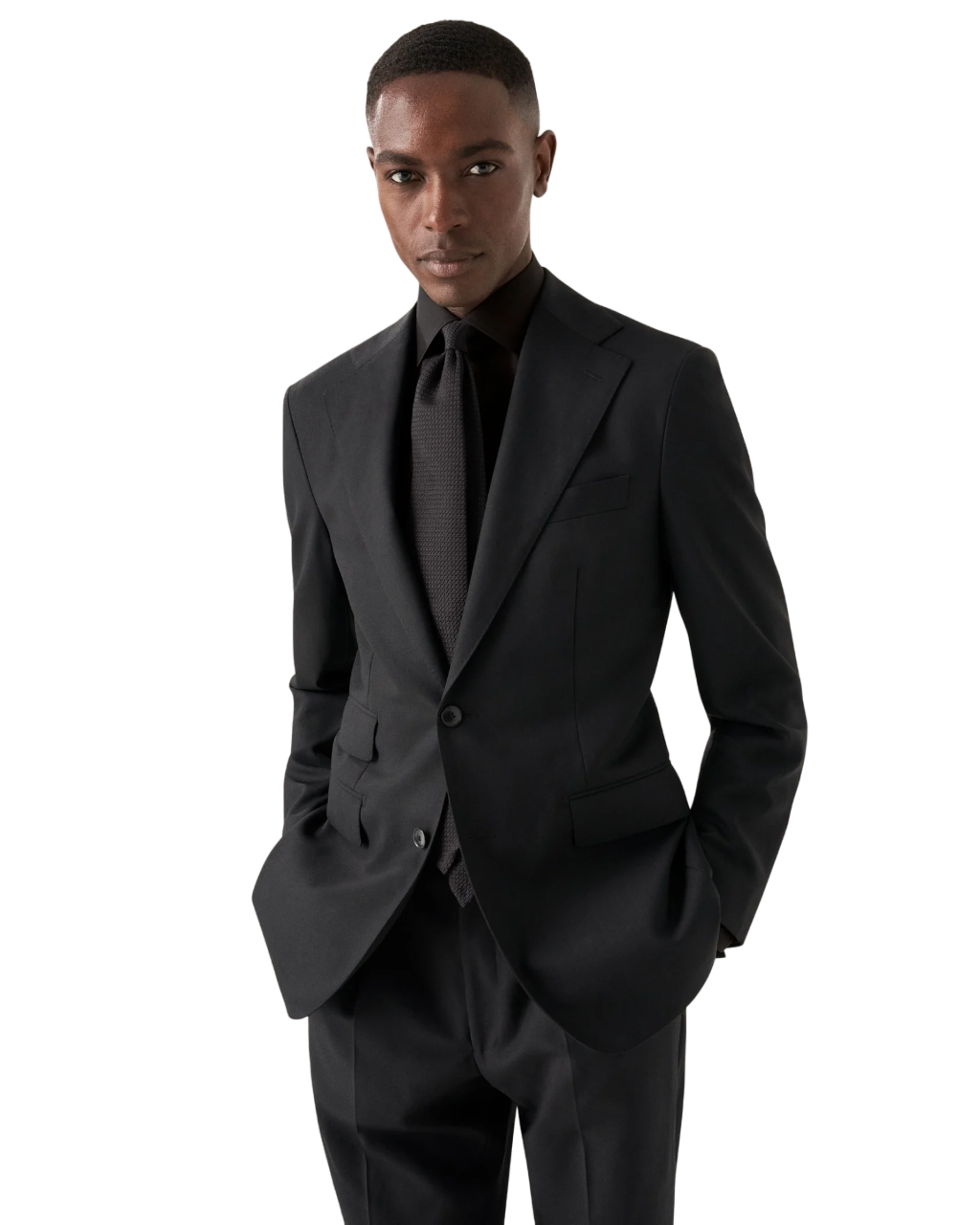 Eton Signature Twill Dress Shirt in Black