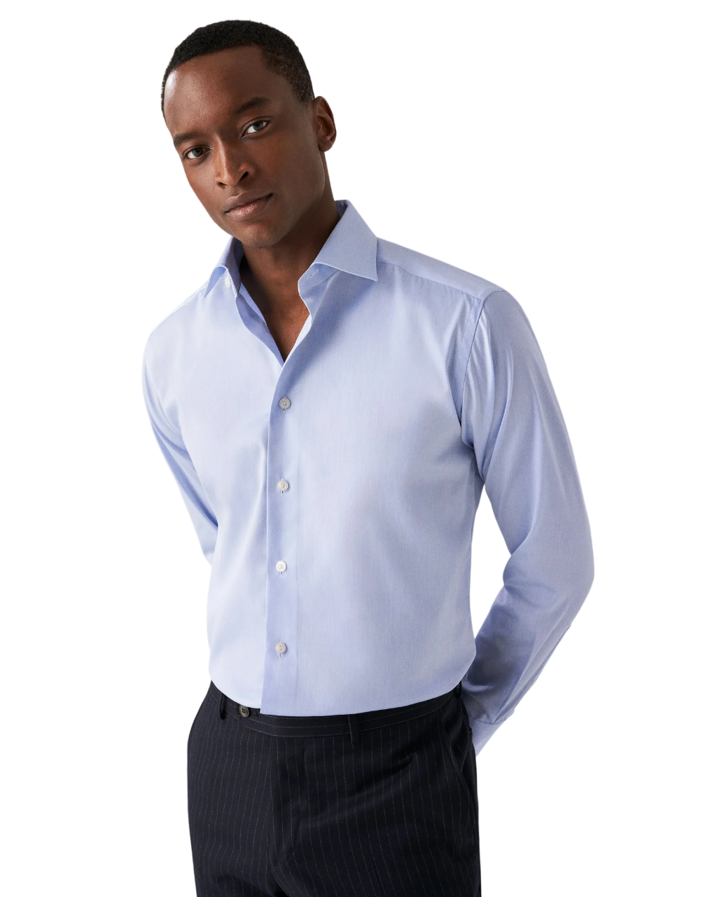 Eton Signature Twill Dress Shirt in Light Blue