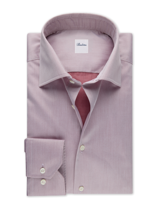 Stenströms Regular Fit Twill Shirt in Light Red