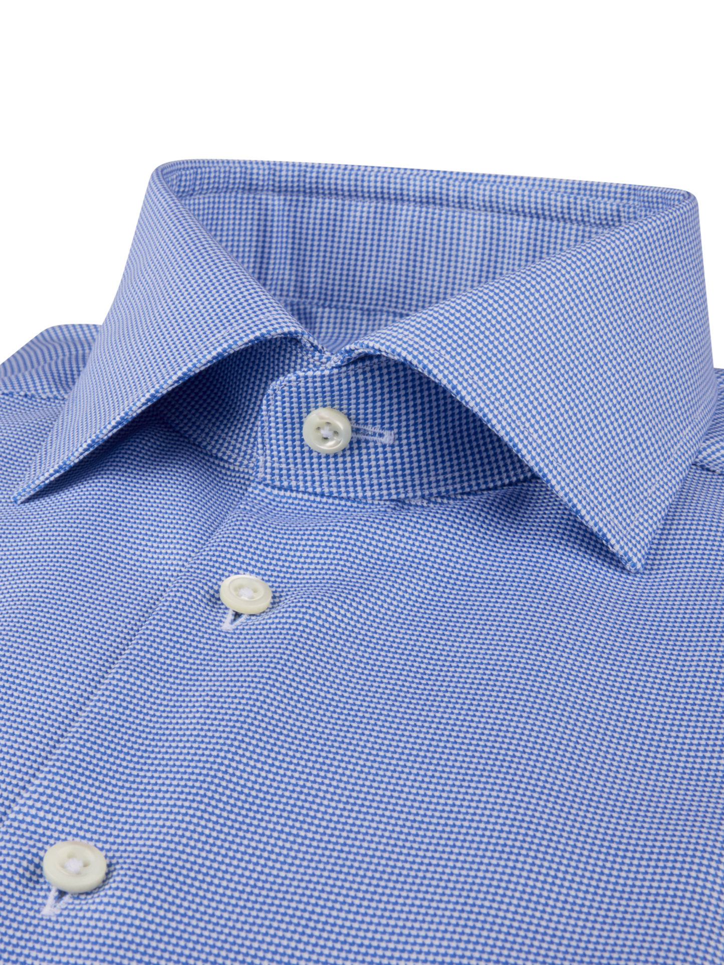 Stenströms Blue Houndstooth Twill Shirt in Slim Fit