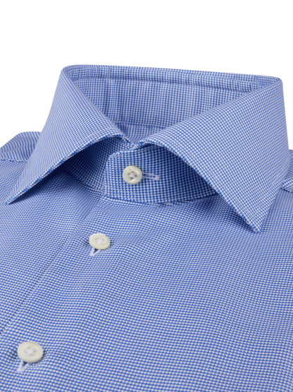 Stenströms Blue Houndstooth Twill Shirt in Slim Fit