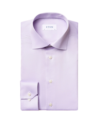 Eton Signature Twill Dress Shirt in Light Lavender