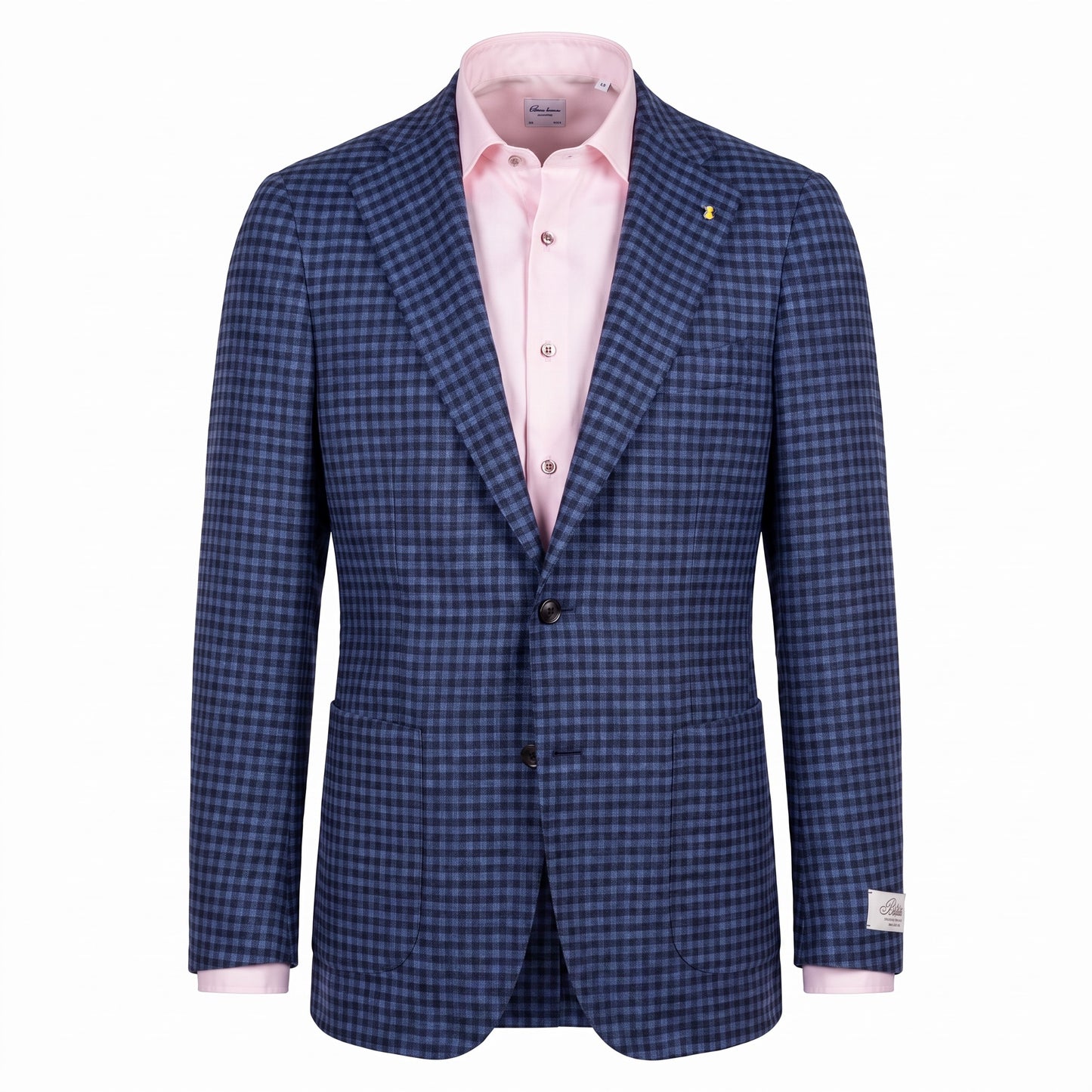 Belvest "Jacket in the Box" 100% Wool Sport Coat in Mid Blue Check